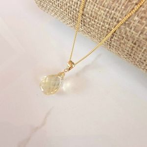 Citrine Necklace Minimalist Crystal Gemstone November Birthstone
